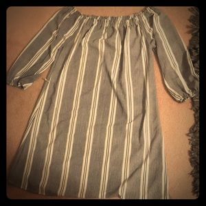 Striped off the shoulder dress